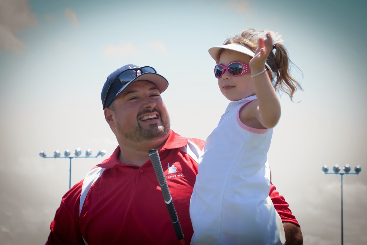 Joe Andruzzi & Young Cancer Patient at  Golf Tournament